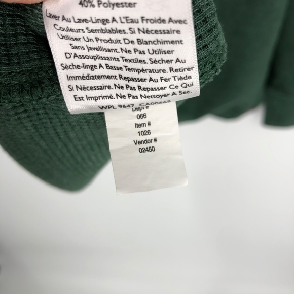 Eddie Bauer Mens Thermal Shirt Size Large Green Crewneck Waffle Knit Outdoor - Picture 7 of 12